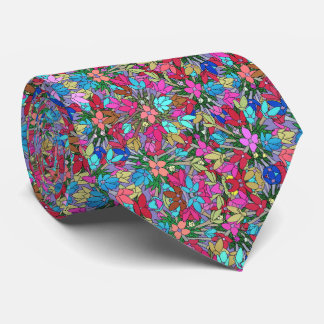 Bold Statement Multi-color Floral Pattern Tie ネクタイ