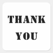 Bold Stencil Style Thank You スクエアシール (正面)
