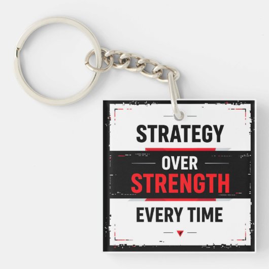 Bold "Strategy Over Strength Every Time" Graphic w キーホルダー (正面)