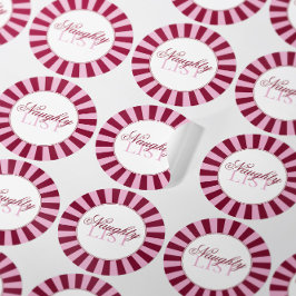 Bold stripe Naughty list Christmas Party sticker ラウンドシール