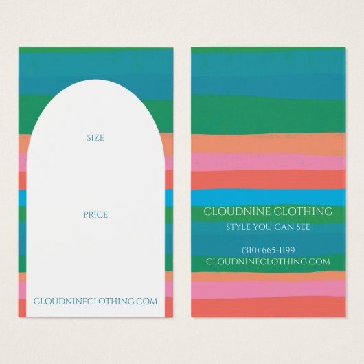 Bold Stripes Arch Clothing Size Price Hang Tag (正面&裏面)