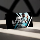 Bold Strong Modern Personal Trainer Fitness Photo  名刺