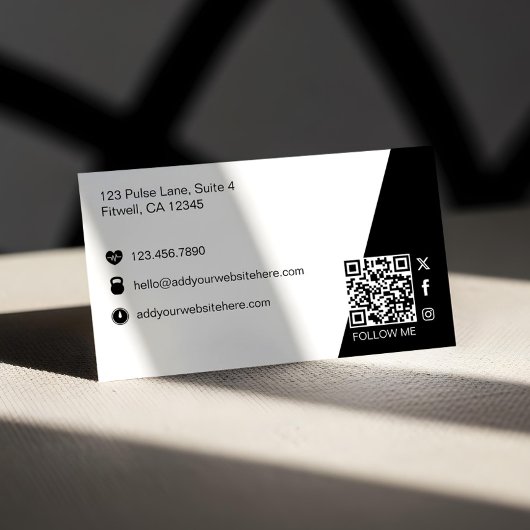 Bold Strong Modern Personal Trainer Fitness Photo  名刺