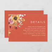 Bold Summer Floral Modern Wedding Details エンクロージャーカード (正面/裏面)