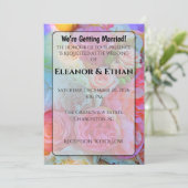 Bold Summer Garden Floral Bright Photo Wedding 招待状 (スタンド正面)