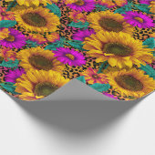 Bold Sunflower & Leopard Wrapping Paper ラッピングペーパー (角)