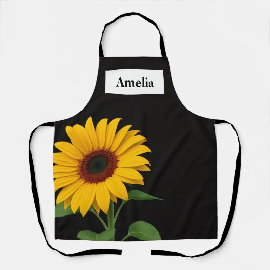 Bold Sunflower Modern Kitchen Apron エプロン (正面)