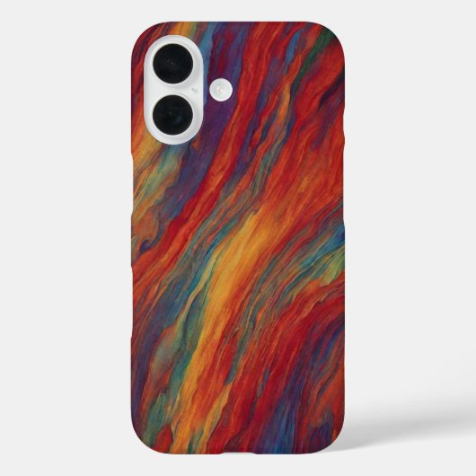 Bold Sunset Red and Orange Abstract Oil Paint Flow Case-Mate iPhoneケース (裏面)