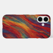 Bold Sunset Red and Orange Abstract Oil Paint Flow Case-Mate iPhoneケース (裏面 (横))