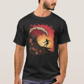 Bold Surfer Silhouette Wave Rider Tee Tシャツ (正面)