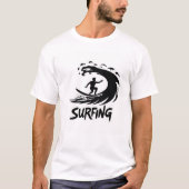 Bold Surfer Silhouette Wave T-Shirt Tシャツ (正面)