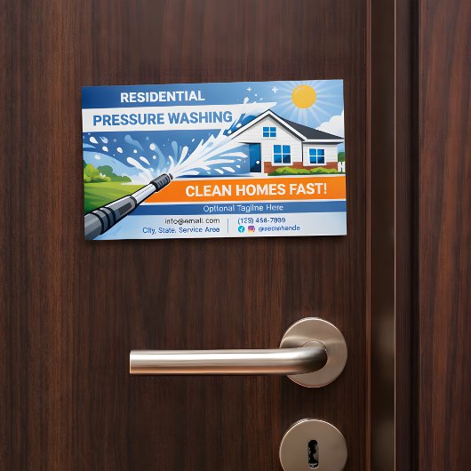 Bold Surreal Residential pressure washing Logo マグネット名刺