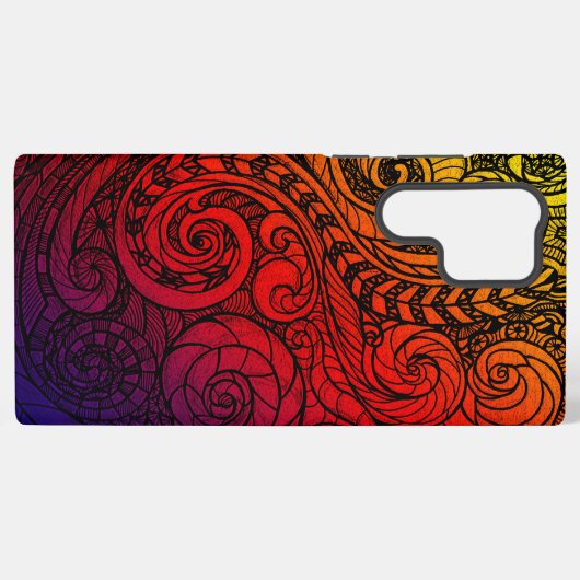 Bold Swirl Doodle Samsung Galaxyケース (裏面横)