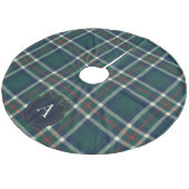 Bold Tartan Plaid Monogram Christmas Tree Skirt フリース ツリースカート (アングル)