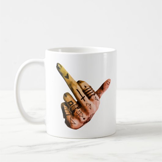 Bold Tattooed Hand Classic Mug コーヒーマグカップ (左)