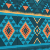 Bold Teal and Orange Aztec Geometric Tribal Patter 壁紙 (縫い目)