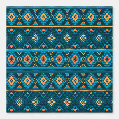 Bold Teal and Orange Aztec Geometric Tribal Patter 壁紙 (正面)
