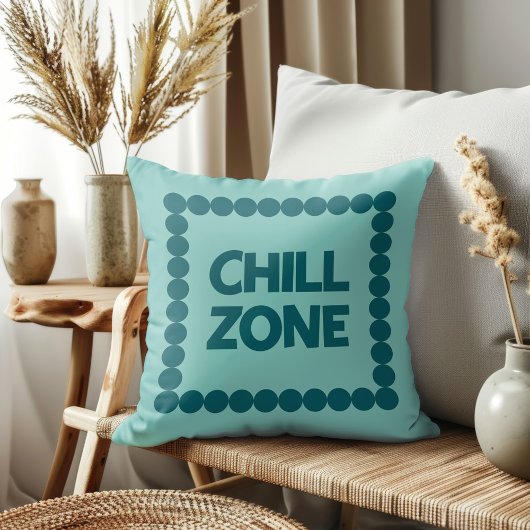 Bold Teal Chill Zone Dorm Room Bed Decor  クッション