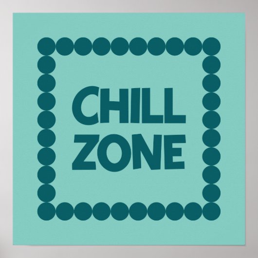 Bold Teal Chill Zone Dorm Room, Bedroom Decor, ポスター (正面)