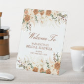 Bold Terracotta Floral Welcome to the Shower 台座サイン (インサイチュ)