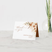 Bold Terracotta Rose Calla Lily Wedding Thank You サンキューカード (正面)