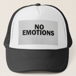 bold text "NO EMOTIONS" キャップ