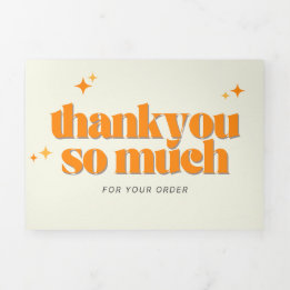 Bold Thank You Card – ビビッドなオレンジ ビジネスデザイン 三つ折りカード