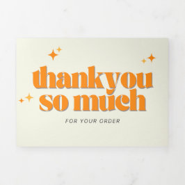 Bold Thank You Card – ビビッドなオレンジ ビジネスデザイン 三つ折りカード