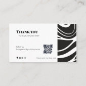 Bold Thank You Card QR Code Small Business 名刺 (裏面)