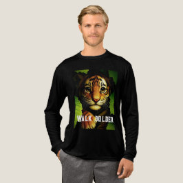 Bold Tiger Cub in Jungle Leaves | Men's T-shirt トライブレンドＴシャツ