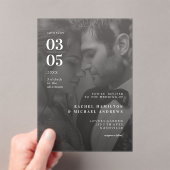 Bold Trending B&W-Photo Wedding アクリル招待状 (インサイチュ (ポータブル))