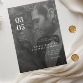 Bold Trending B&W-Photo Wedding アクリル招待状