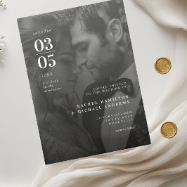 Bold Trending B&W-Photo Wedding アクリル招待状