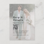 Bold Trending Photo Wedding QR Code RSVP Photo エンクロージャーカード (正面)