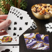 Bold Trendy purple yellow Gold faux marble トランプ (インサイチュ)