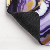 Bold Trendy purple yellow Gold faux marble マウスパッド (コーナー)