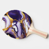 Bold Trendy purple yellow Gold faux marble 卓球ラケット (横)