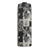 Bold Tropical Monochrome Floral Pattern タンブラー (正面)