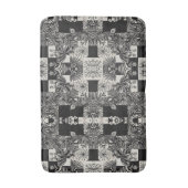 Bold Tropical Monochrome Floral Pattern バスマット (正面縦)
