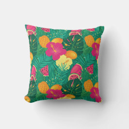 Bold Tropical Paradise Seamless Pattern クッション