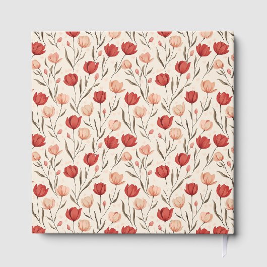 Bold Tulip Boho Wedding Guest Book ゲストブック (裏面)