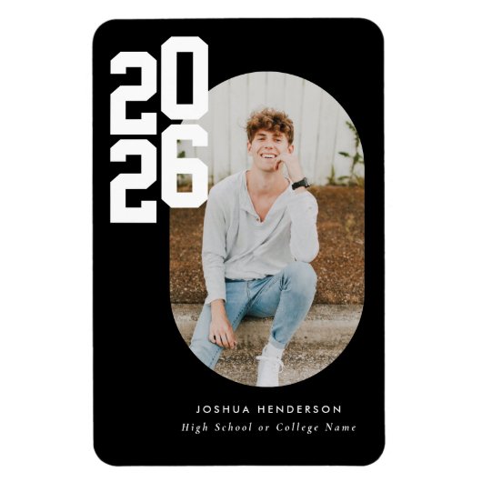 Bold Type Black Graduation Flexible Photo Magnet マグネット (縦)