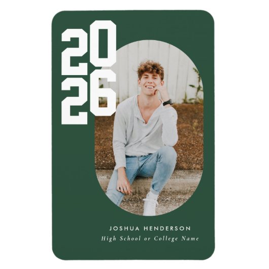 Bold Type Green Graduation Flexible Photo Magnet マグネット (縦)