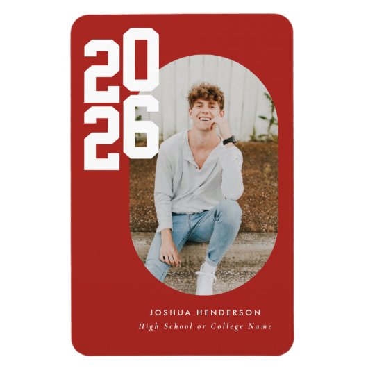Bold Type Red Graduation Flexible Photo Magnet マグネット (縦)