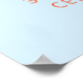 Bold Typography Blue Orange 30th Birthday Welcome ポスター (角)