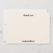 Bold Typography Brown Cream Cute Bat Mitzvah Name サンキューカード (正面)