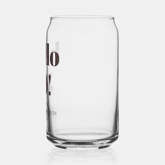 Bold Typography Brown Modern 50th Birthday Favor ガラス缶 (左)