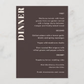 Bold Typography Brown Simple Wedding Dinner  メニュー (正面)