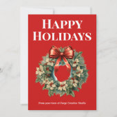 Bold Typography Business Christmas Card シーズンカード (正面)