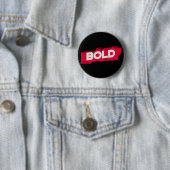 BOLD Typography Button – Red and White 缶バッジ (インサイチュ)